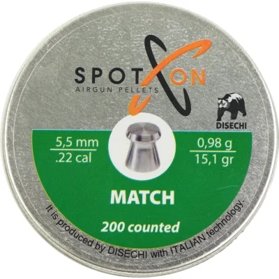 Пули пневматические Spoton Match к. 5,5мм 0,98г (200 шт)